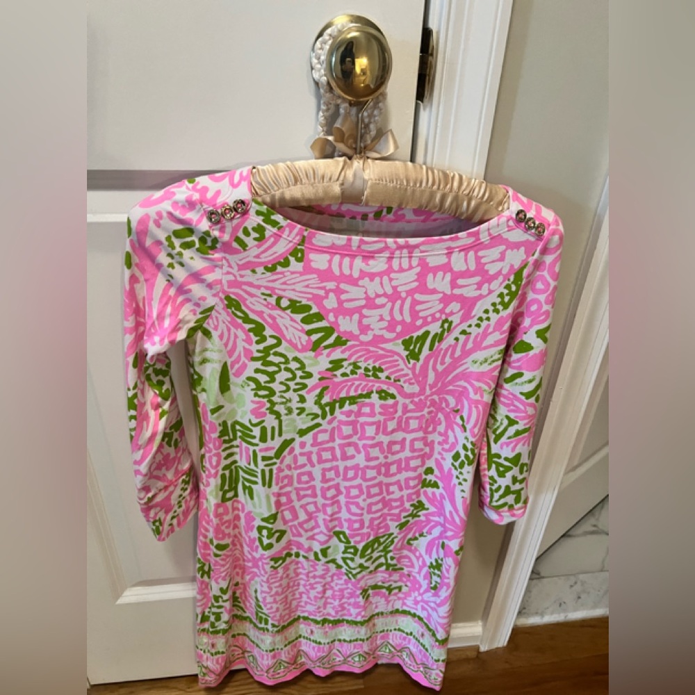 Lilly Pulitzer Pink and Green Midi Dress